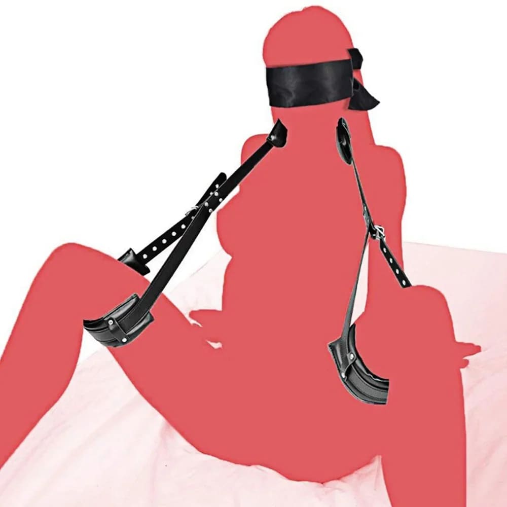 Bdsm Bondage Rope Open Leg Sex Product Handcuffs Ankle Collar Leather Restraints Erotic Adult Games Sex Toys For Woman Couples