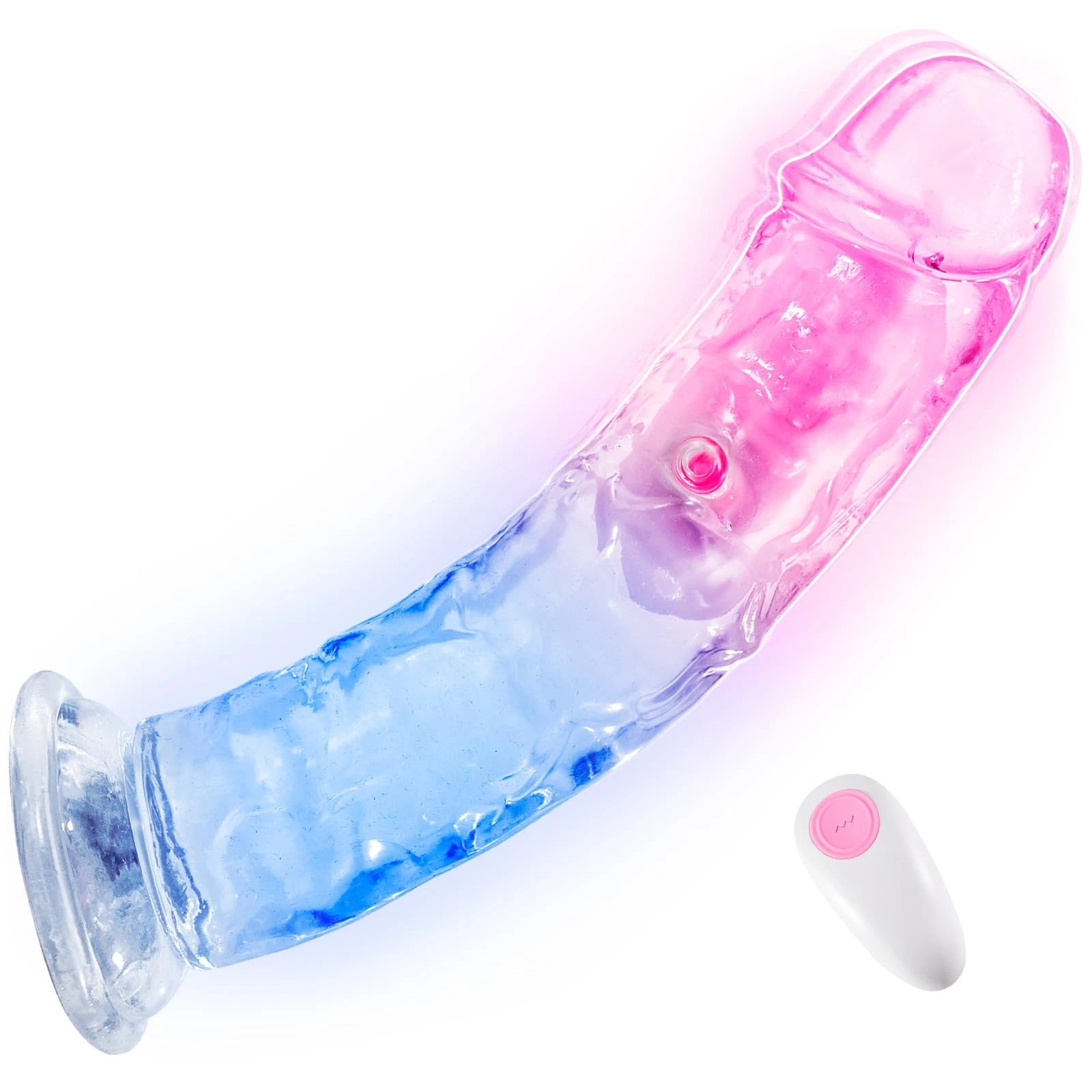 Realistic Clear Vibrating G-Spot Dildos - 6 Inch Illuminated Vibrator Colorful D