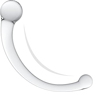 Curved G-spot glass dildo