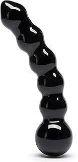 Beaded glass dildo