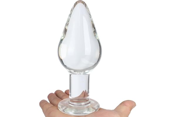 Huge Head Glass Butt Plug Crystal Anal Plug Bum Bomb Plug Trainer Anal Expander Training Sex Toy (L)