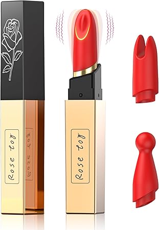 Lipstick Bullet Vibrator Adult Sex Toys, 10 Powerful Vibrations, Mini for Clitoral Stimulation, Rechargeable & Discreet Electric Massagers, Waterproof Portable Rose Toys Women Couples