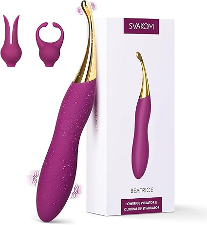 SVAKOM Clitoral Vibrator Squirting Dildo Sex Toys with 2 Silicone Heads | Female Clit Vibrators, G-Spot Dildos Nipple Stimulator Anal Vibe, High Frequency Massager Wand, Adult Toy for Women Couples